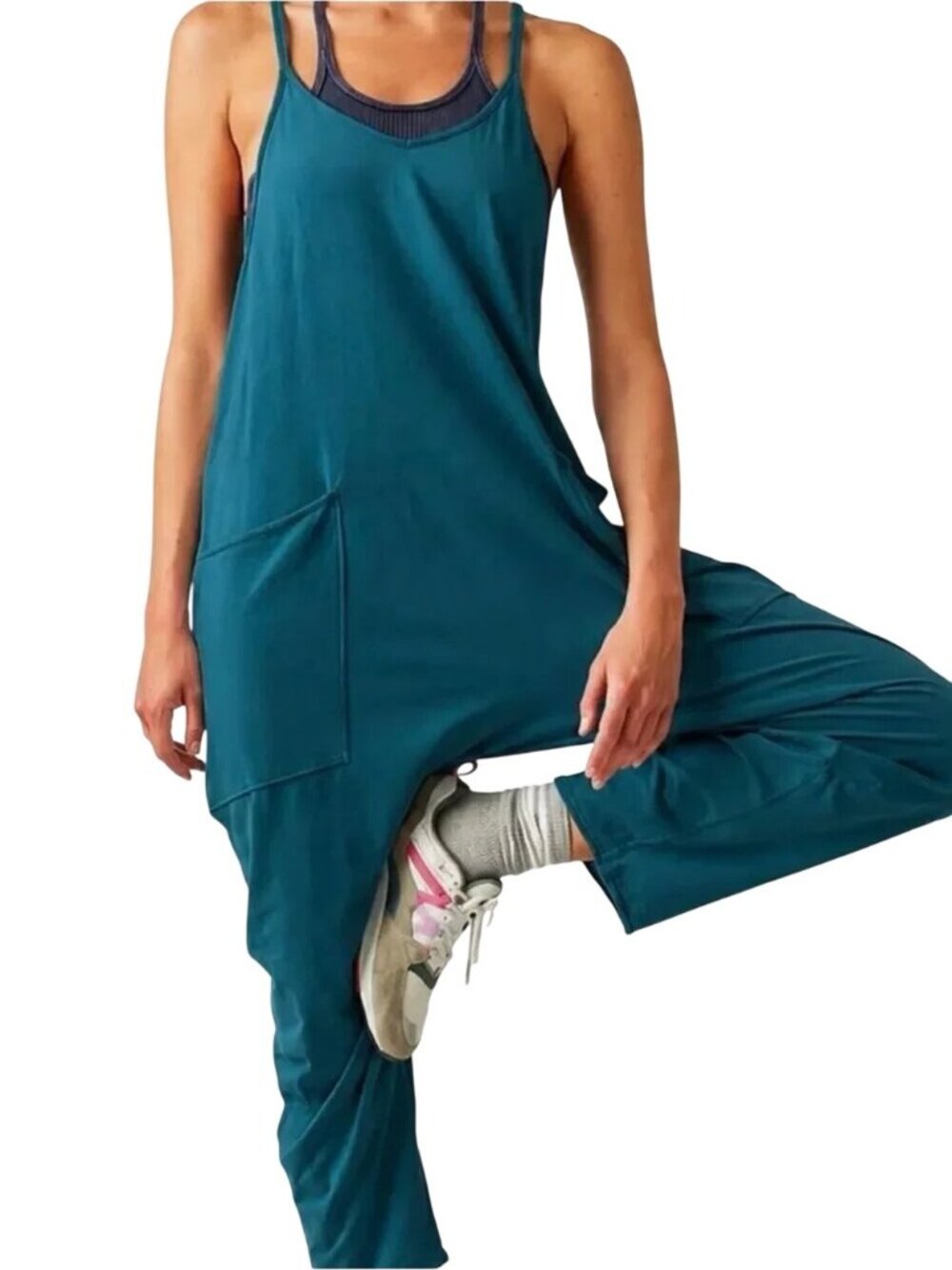 Free People Movement Womens Large Hot Shot Overalls Jumpsuit Slouchy Oversized L